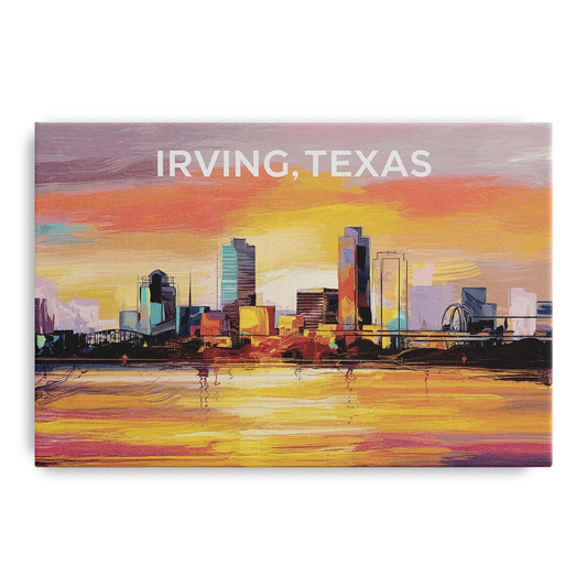 Irving Cityscape Sunset - Canvas Wall Art