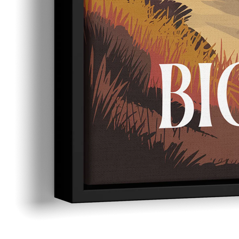 Big Sur Golden Hour - Close-Up Black Frame Canvas