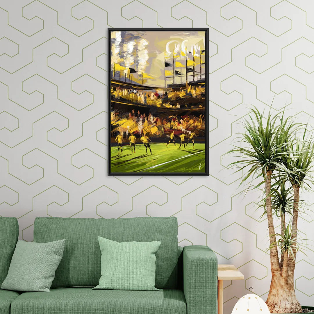Columbus Crew Soccer Spirit - Living Room Black Frame Canvas
