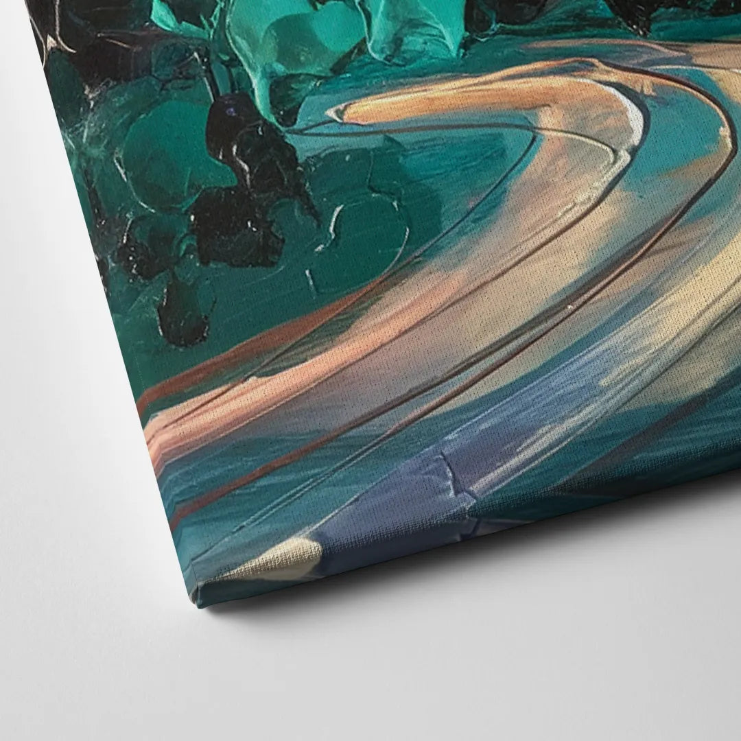 Raleigh Contemporary Cityscape Canvas Close Up