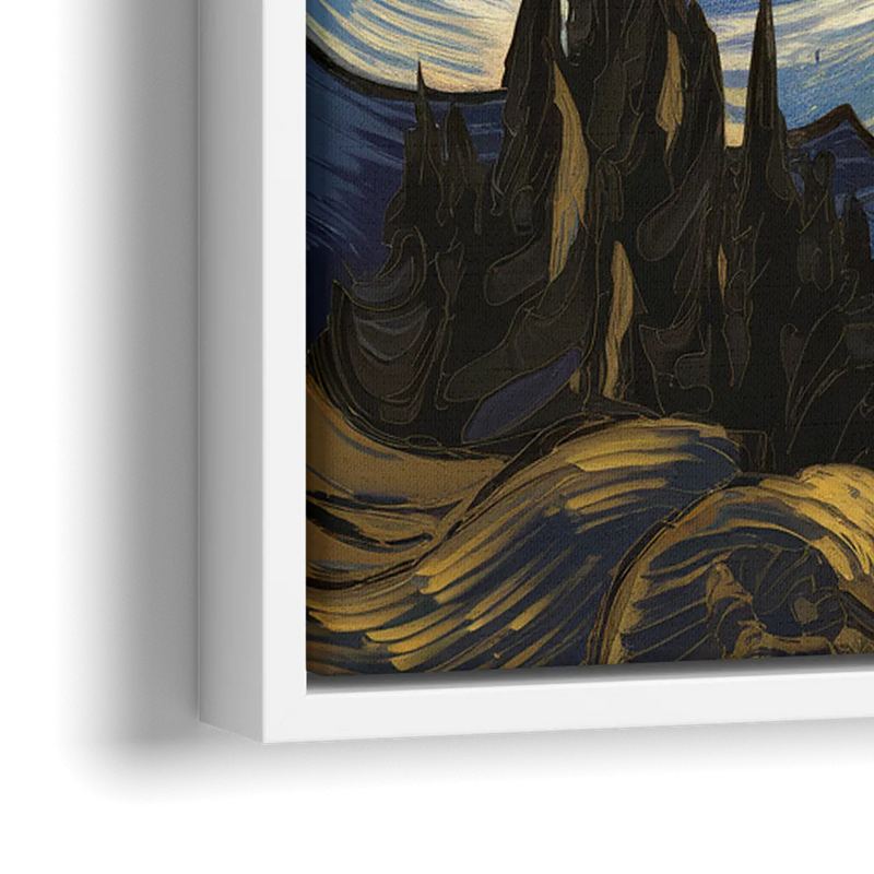 Corona Nightscape Glow - Close-Up White Frame Canvas