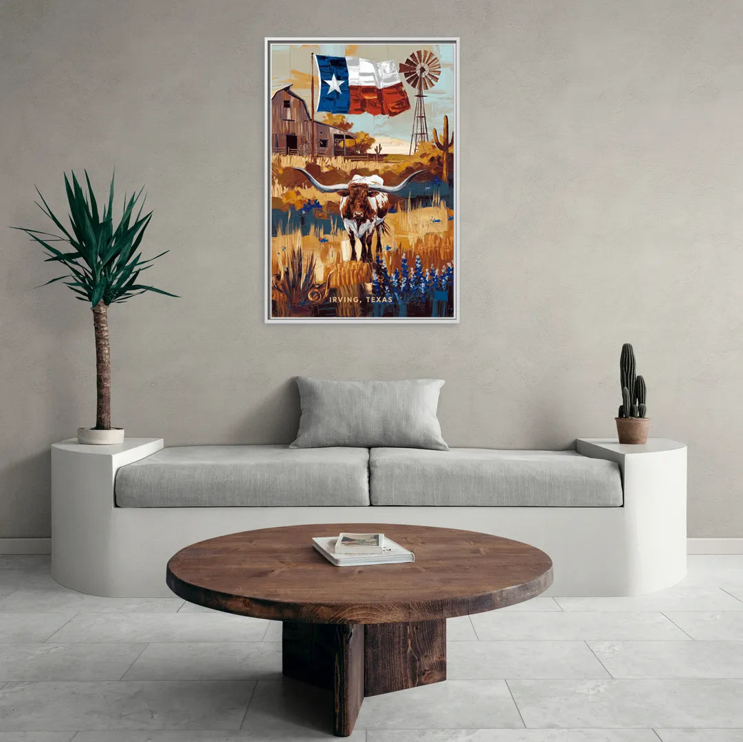 Irving Texas Pride - Living Room White Frame Canvas