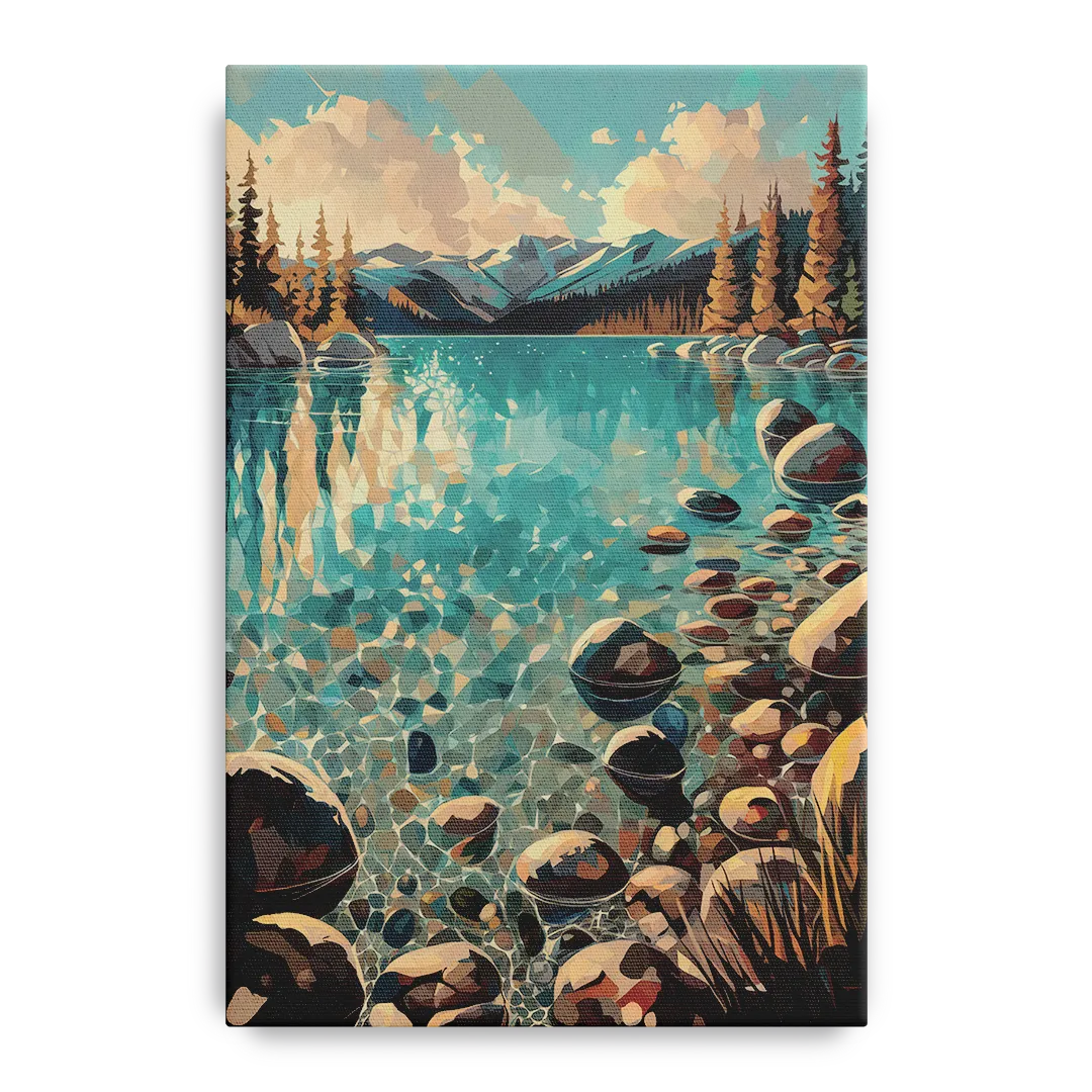 Lake Tahoe Crystal Waterscape - Canvas Wall Art