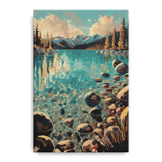Lake Tahoe Crystal Waterscape - Canvas Wall Art