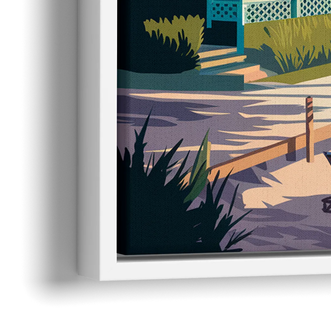 Key West Florida Coastline - Close-Up White Frame Canvas