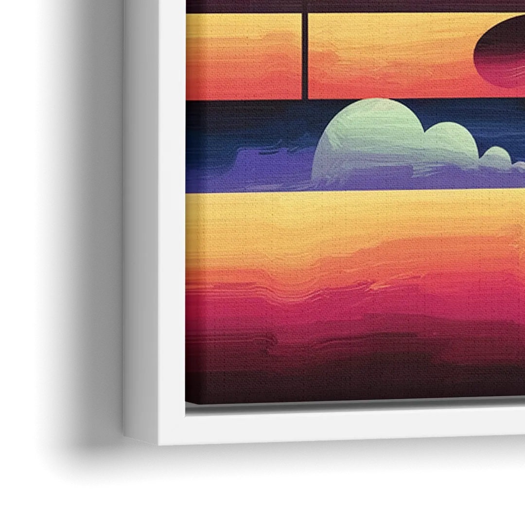 Lubbock Vibrant Cityscape - Close-Up White Frame Canvas