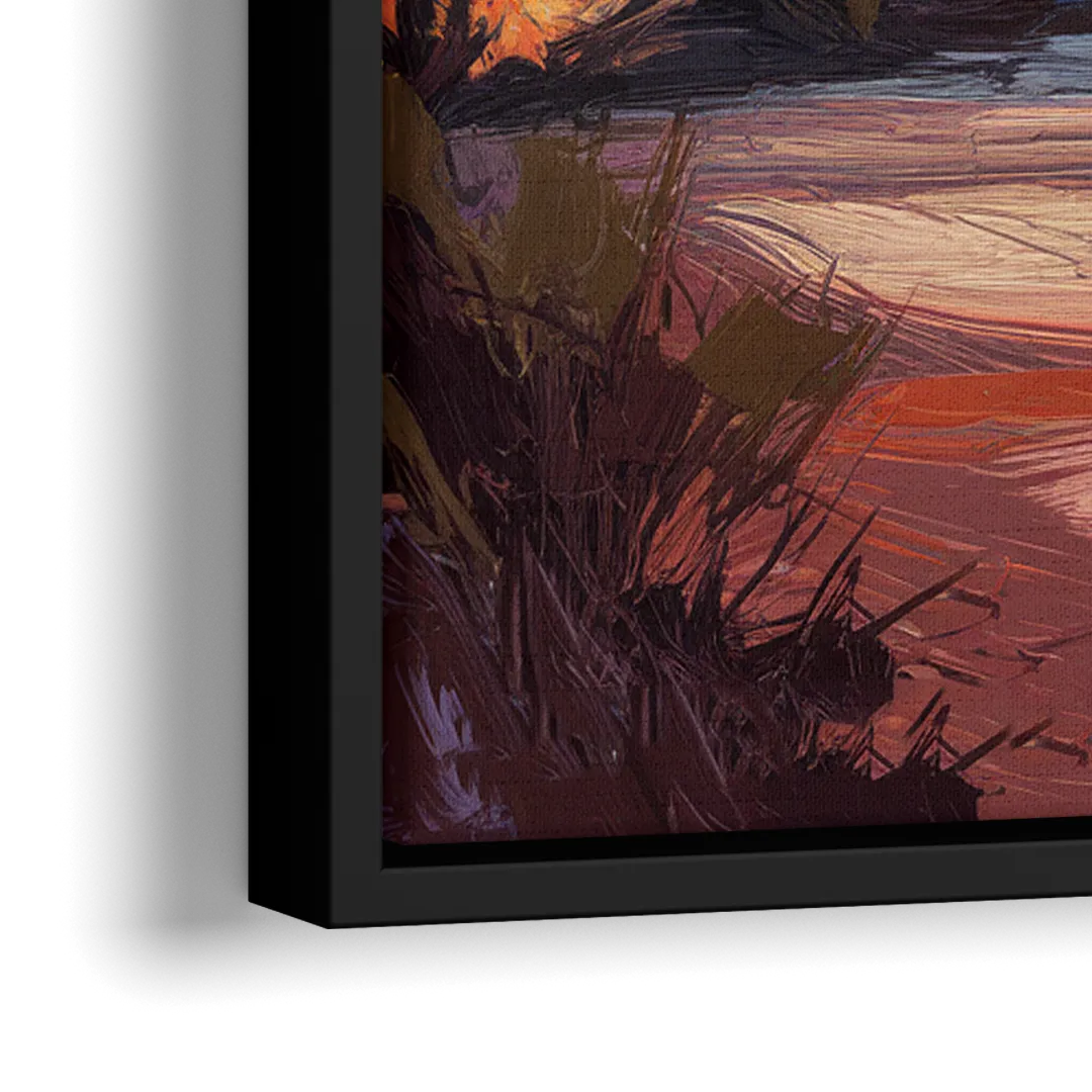 Sedona Evening Sky Glow - Close-Up Black Frame Canvas