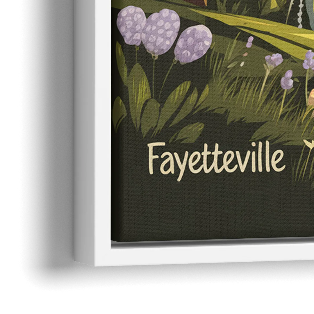 Fayetteville Scenic Trails - Close-Up White Frame Canvas