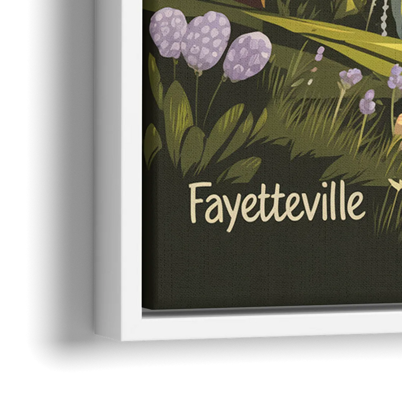 Fayetteville Scenic Trails - Close-Up White Frame Canvas