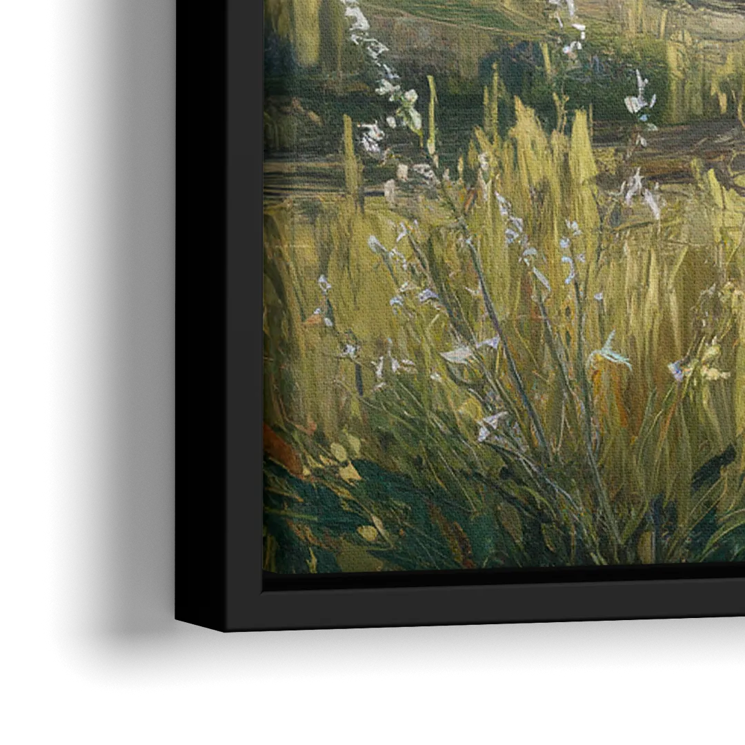 Lubbock Prairie Landscape - Close-Up Black Frame Canvas