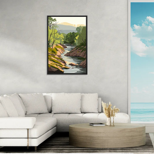 Marietta Chattahoochee River - Living Room Black Frame Canvas