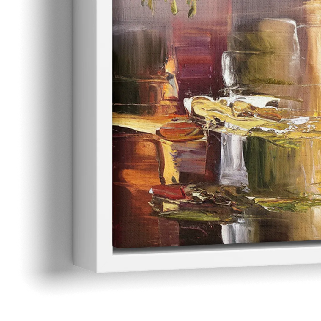 New Hope Covered Bridge Scene - Close-Up White Frame Canvas