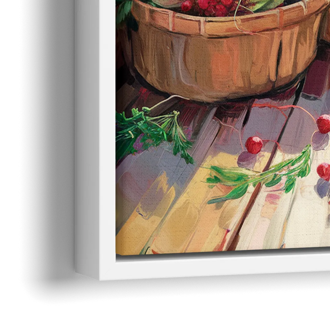 Madison Farmers Market Delight - Close-Up White Frame Canvas