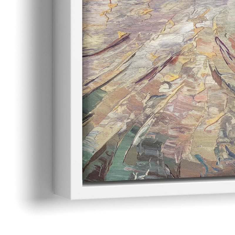 Cincinnati Skyline at Dawn - Close-Up White Frame Canvas