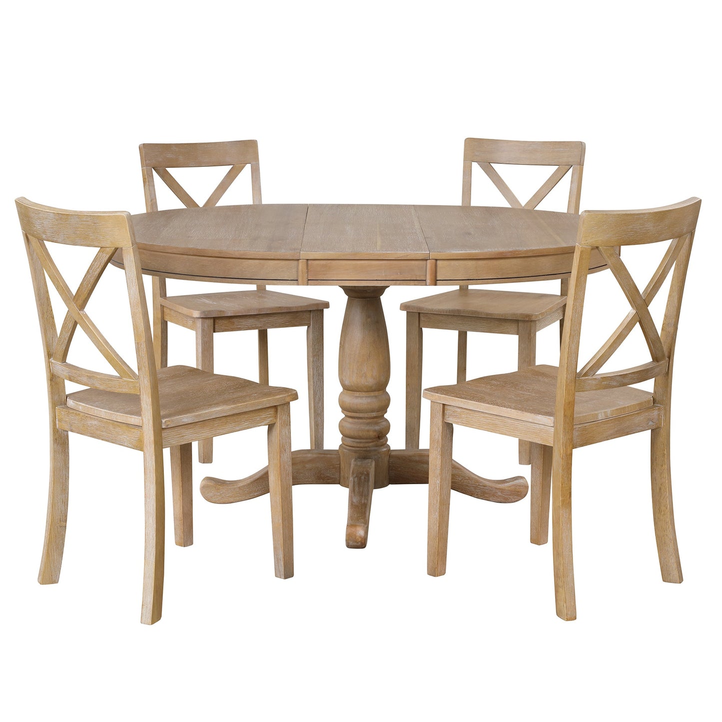 Elegant 4-Person Round Dining Table Set with Matching Chairs