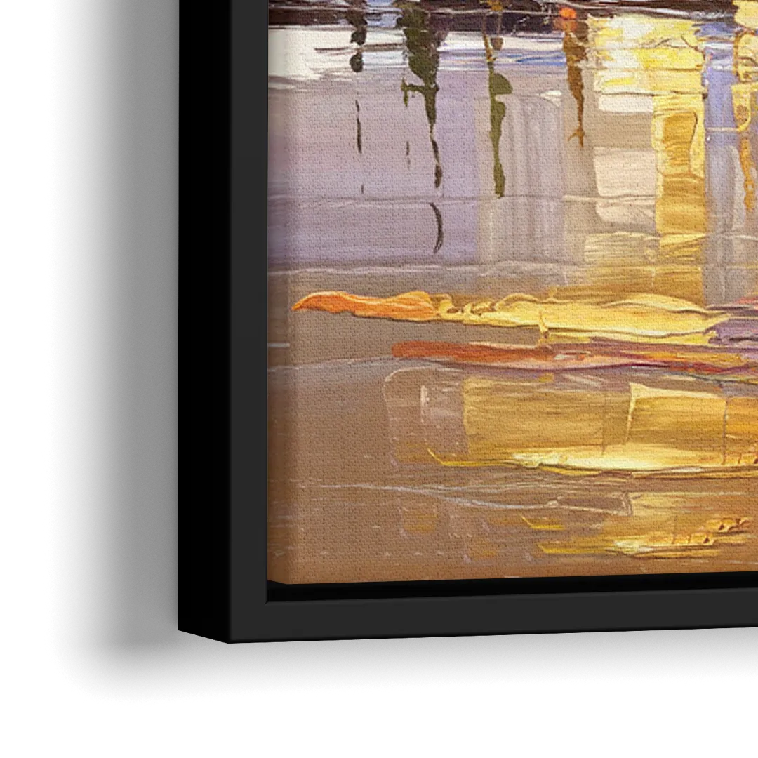 Baton Rouge Mississippi River View - Close-Up Black Frame Canvas