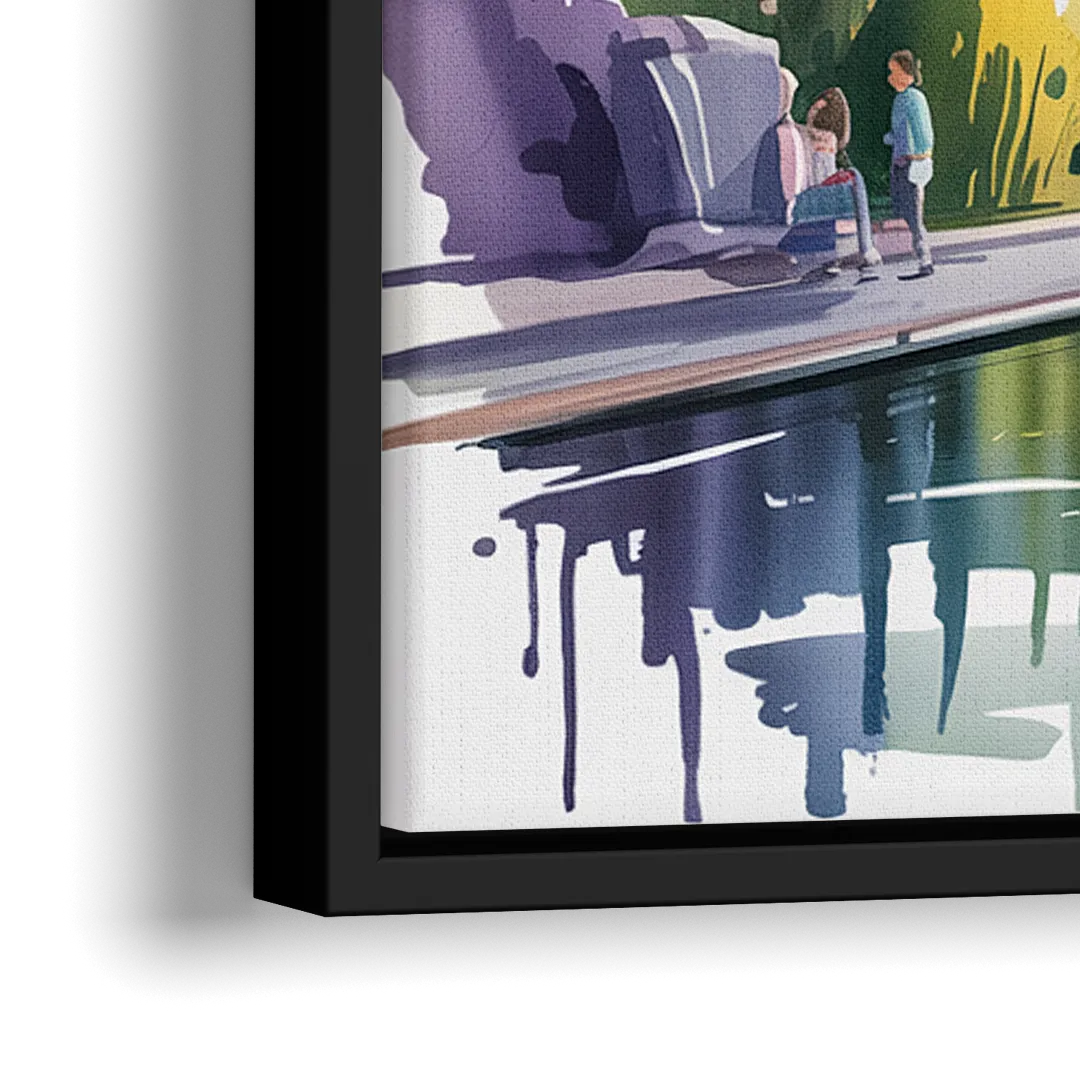 Quebec City Historic Churches - Close-Up Black Frame Canvas