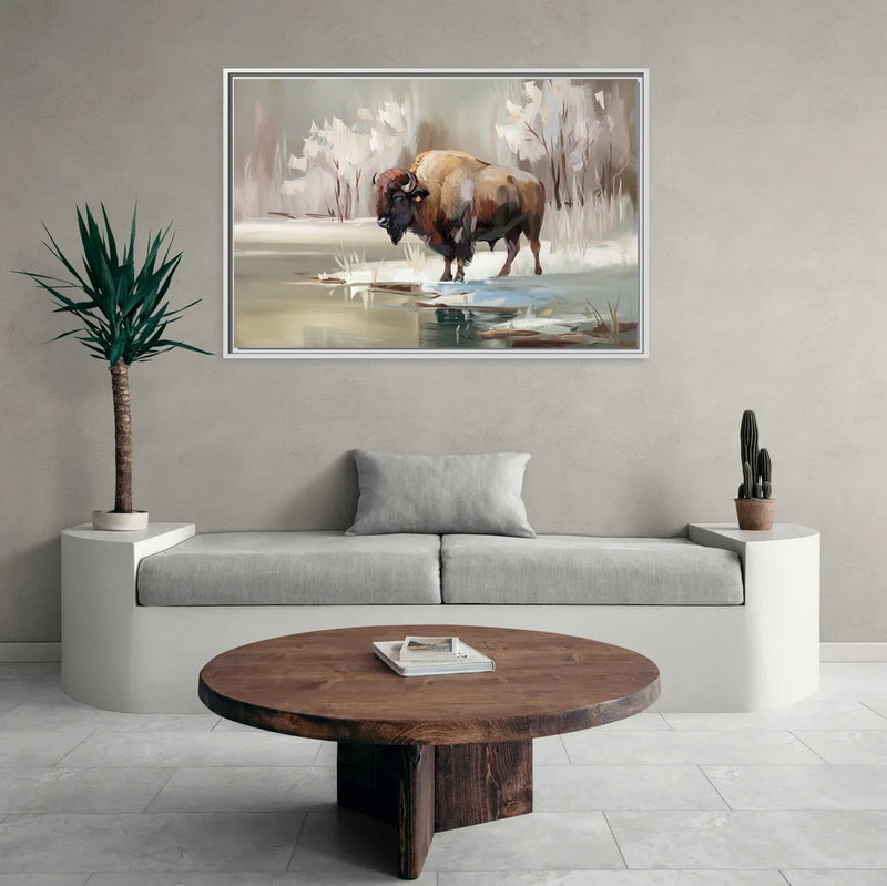 Buffalo Waterfront Serenity - Living Room White Frame Canvas