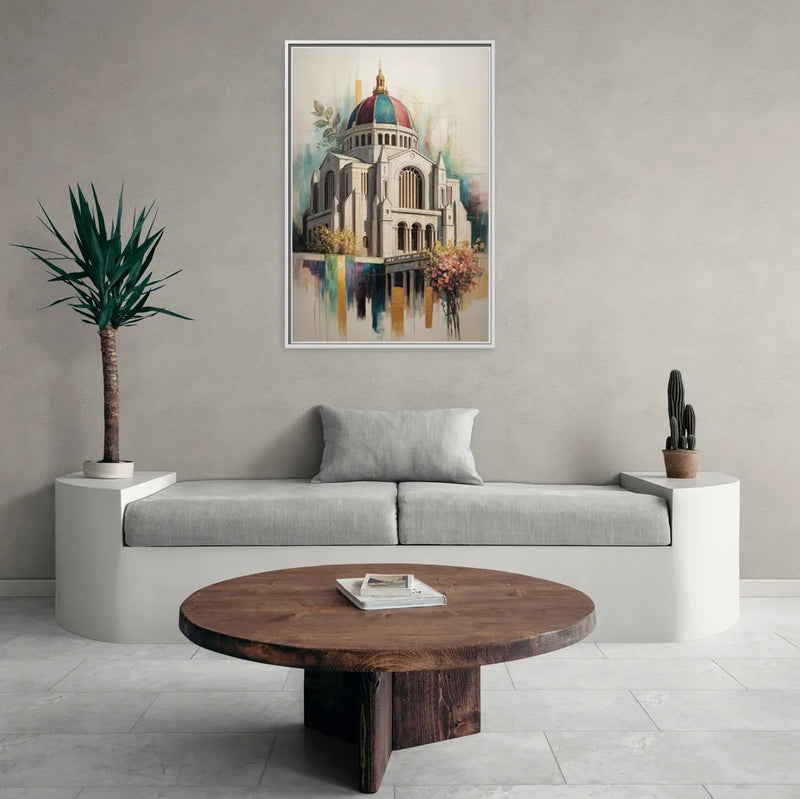 Saint Josephs Oratory - Living Room White Frame Canvas