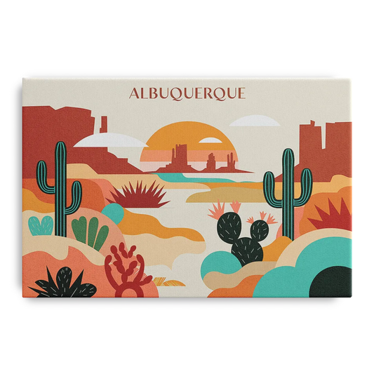 Albuquerque Southwest Colors - Canvas Wall Art
