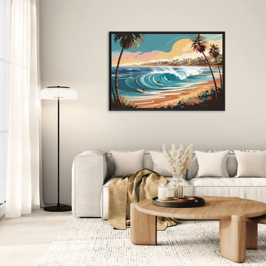 San Diego Surf Culture - Living Room Black Frame Canvas