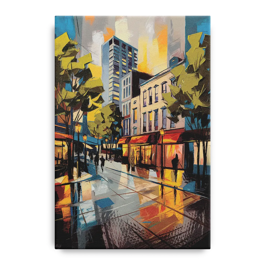 Burlington Vibrant Downtown - Canvas Wall Art