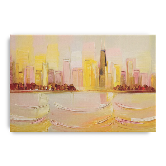 Chicago Cityscape At Dawn - Canvas Wall Art