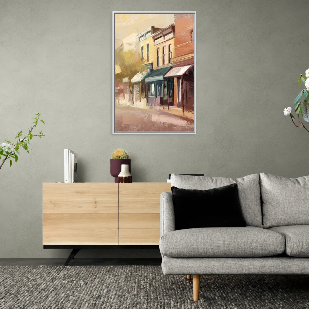 Marietta Historic Downtown - Living Room White Frame Canvas