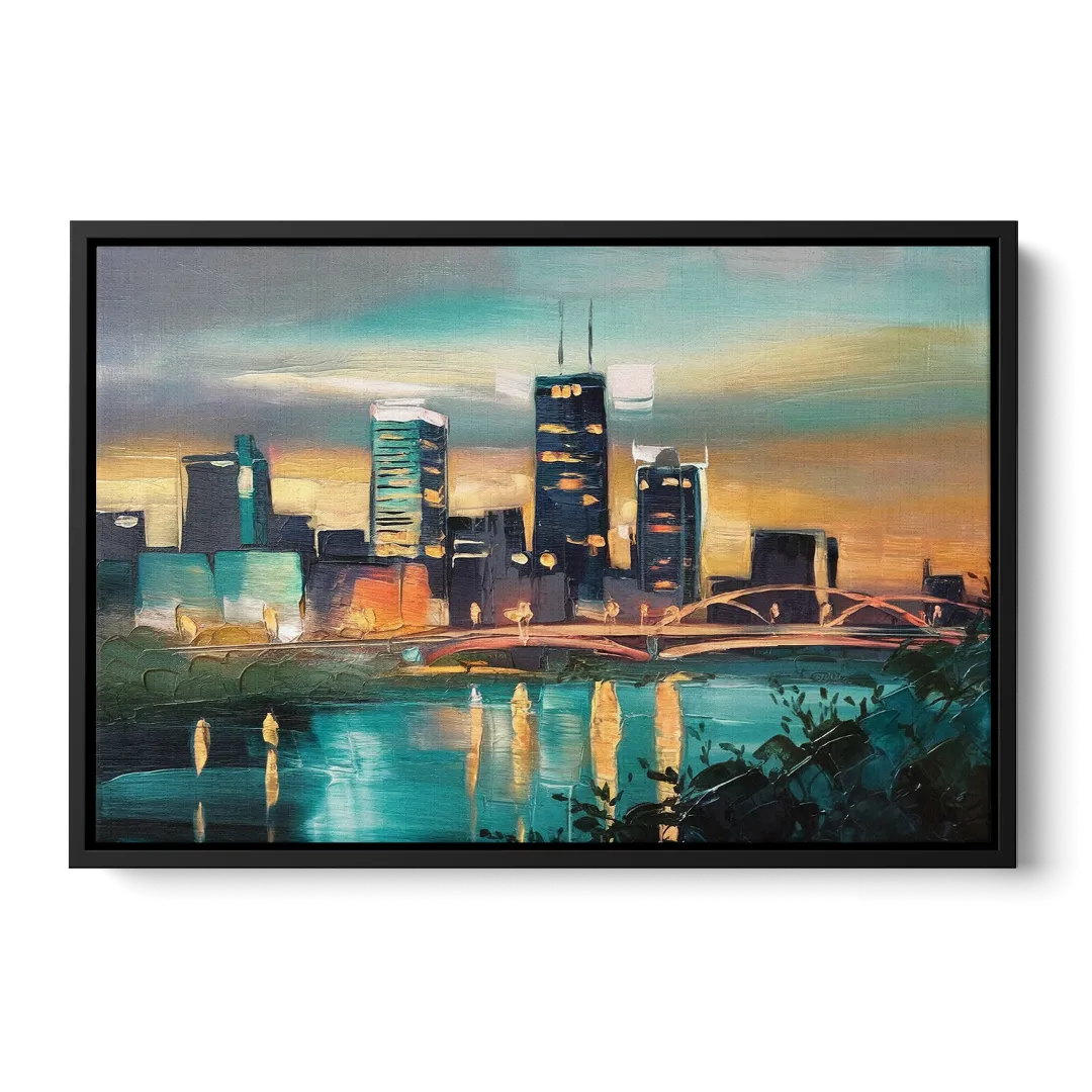 Des Moines Urban Charm - Black Frame Canvas