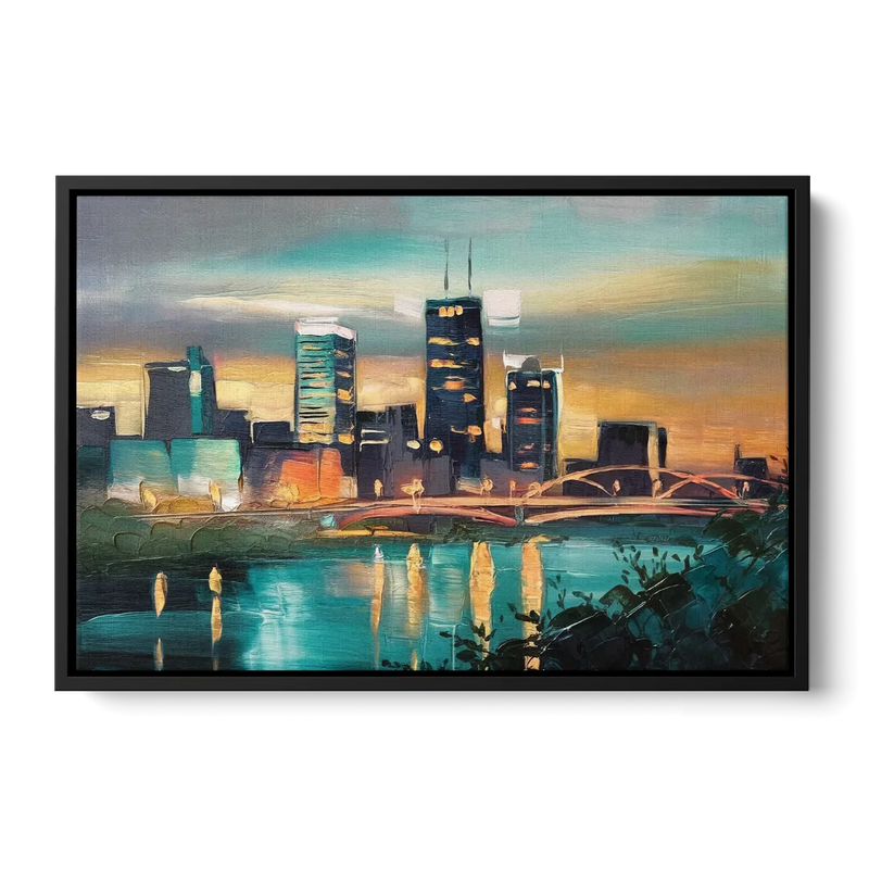 Des Moines Urban Charm - Black Frame Canvas