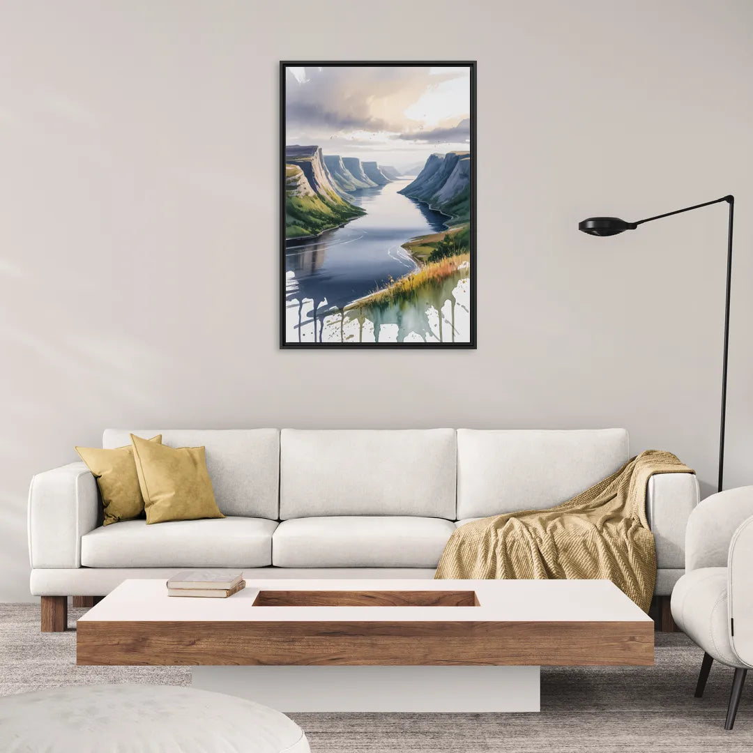 Gros Morne Fjords - Living Room Black Frame Canvas
