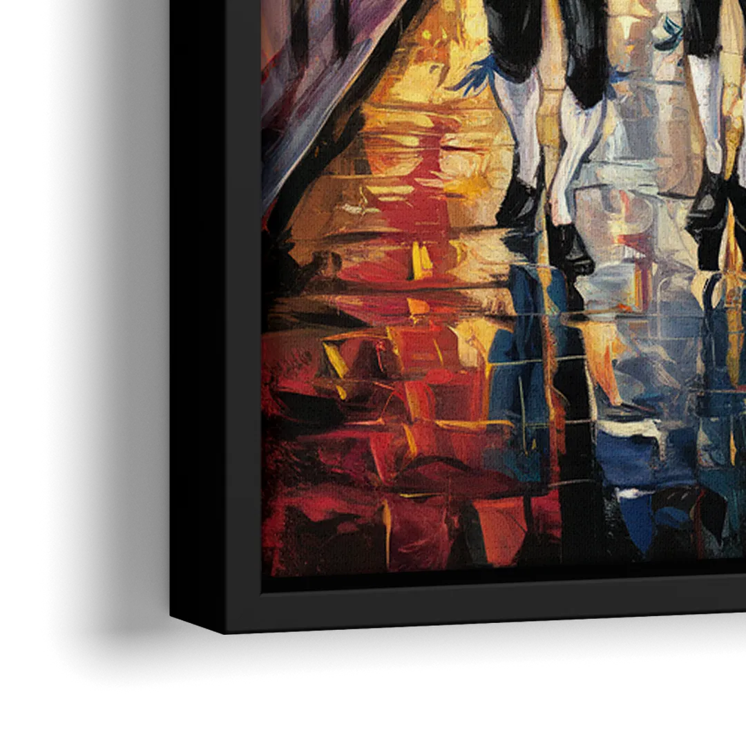 New Orleans Second Line Band - Close-Up Black Frame Canvas