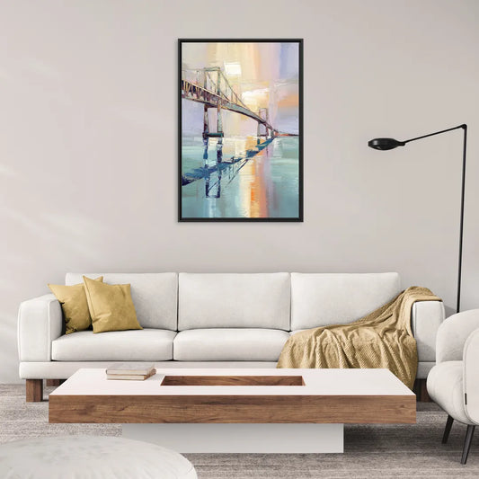 Corpus Christi Harbor Bridge - Living Room Black Frame Canvas