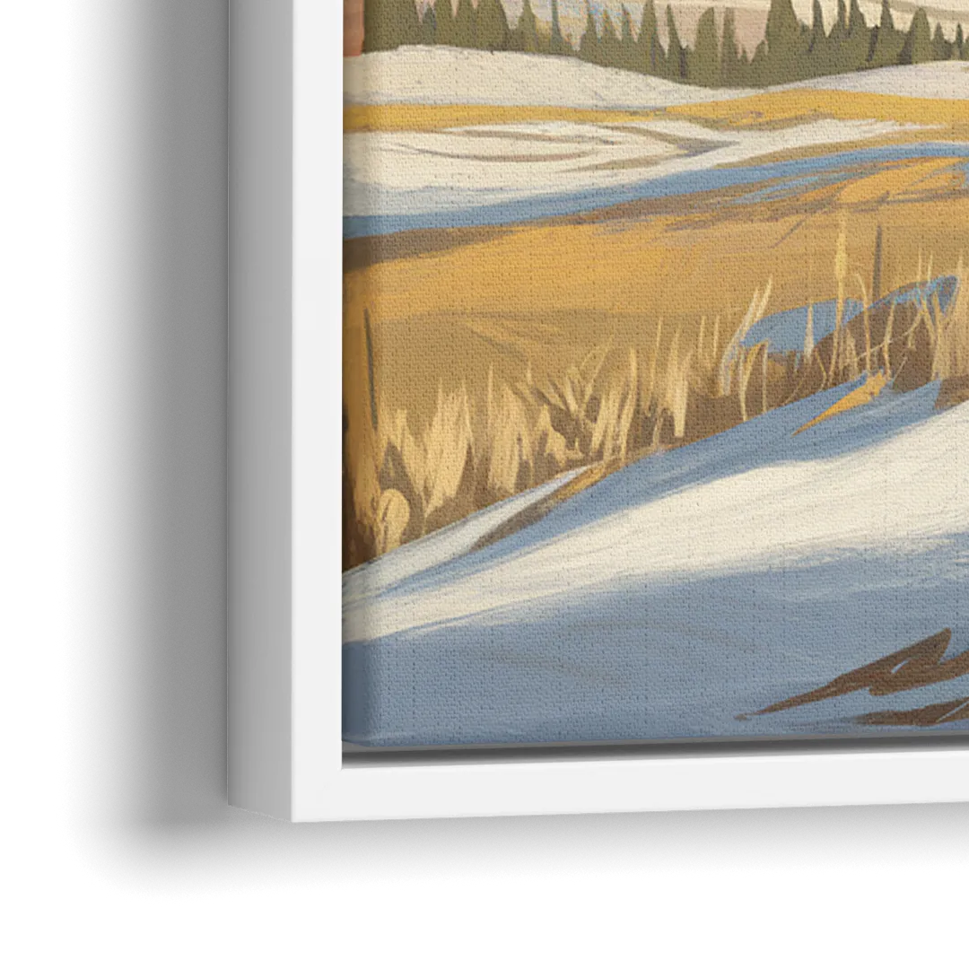 Jackson Hole Wildlife Serenade - Close-Up White Frame Canvas