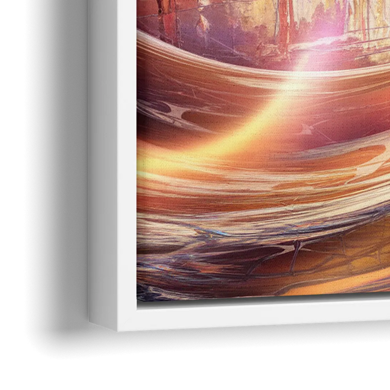 St. Louis Skyline at Sunset - Close-Up White Frame Canvas