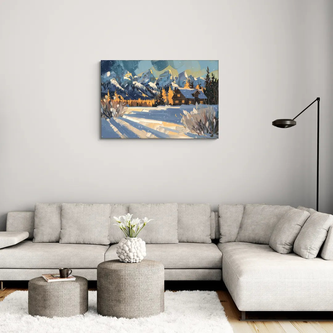 Jackson Hole Winter Wonderland - Canvas Wall Art Living Room