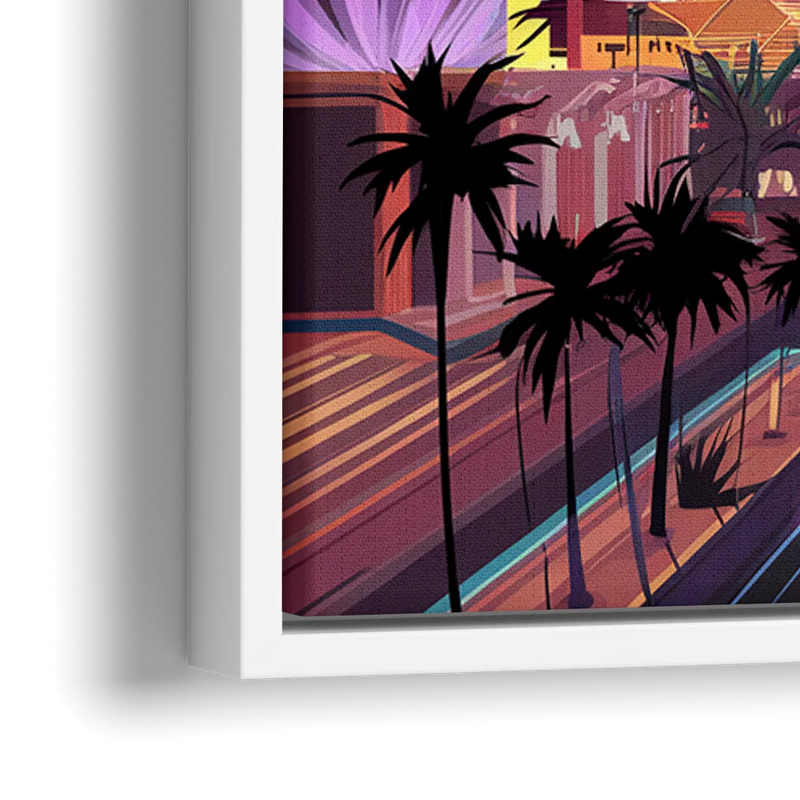 Las Vegas Iconic Strip Experience - Close-Up White Frame Canvas