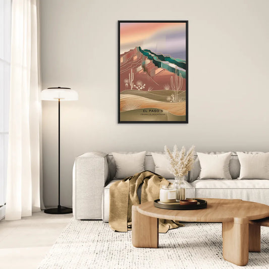 El Paso Franklin Mountains - Living Room Black Frame Canvas