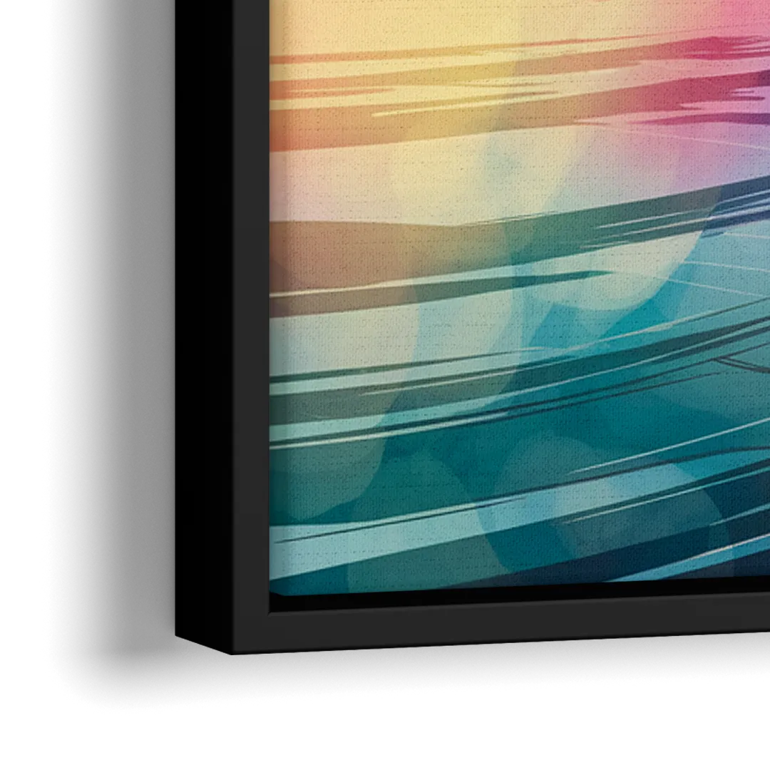 Fort Lauderdale Skyline Reflection - Close-Up Black Frame Canvas