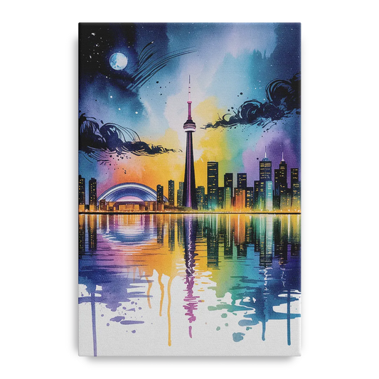 Toronto Skyline at Night - Canvas Wall Art