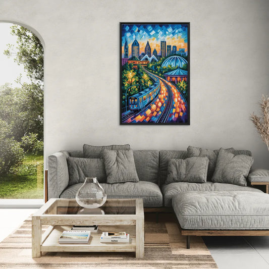 Montreal Metro Art - Living Room Black Frame Canvas