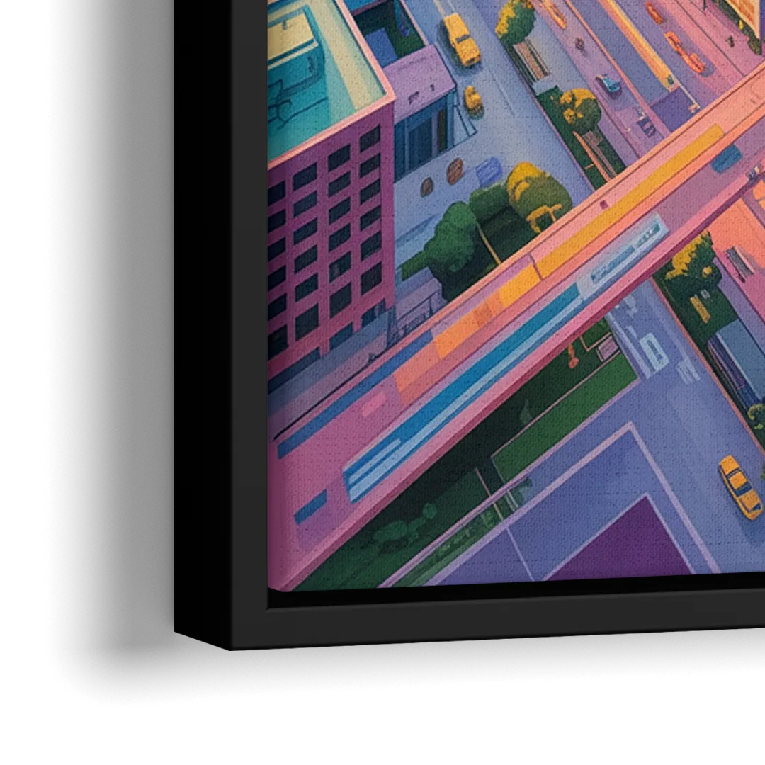 Toronto Financial District - Close-Up Black Frame Canvas