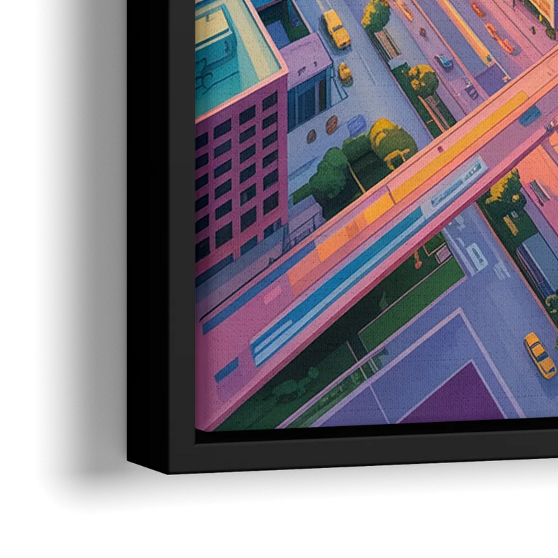 Toronto Financial District - Close-Up Black Frame Canvas