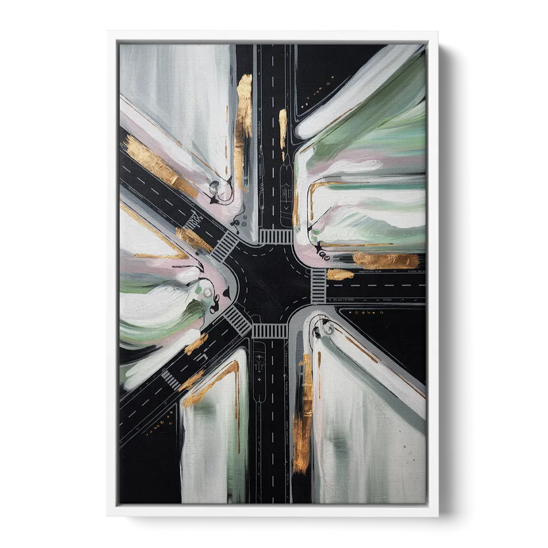 Irving Urban Streets - White Frame Canvas