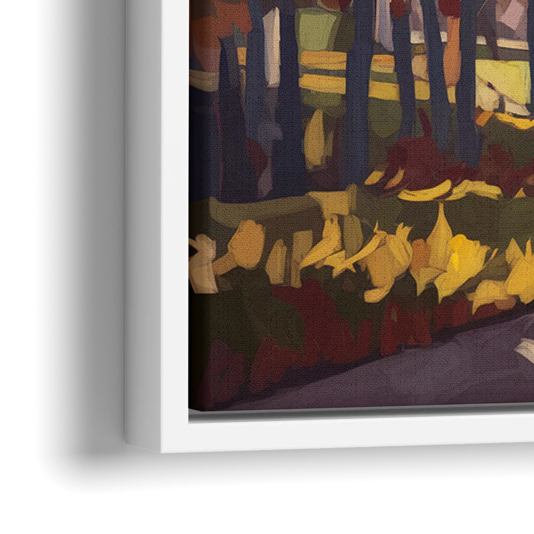 Fort Wayne Autumn Colors - Close-Up White Frame Canvas