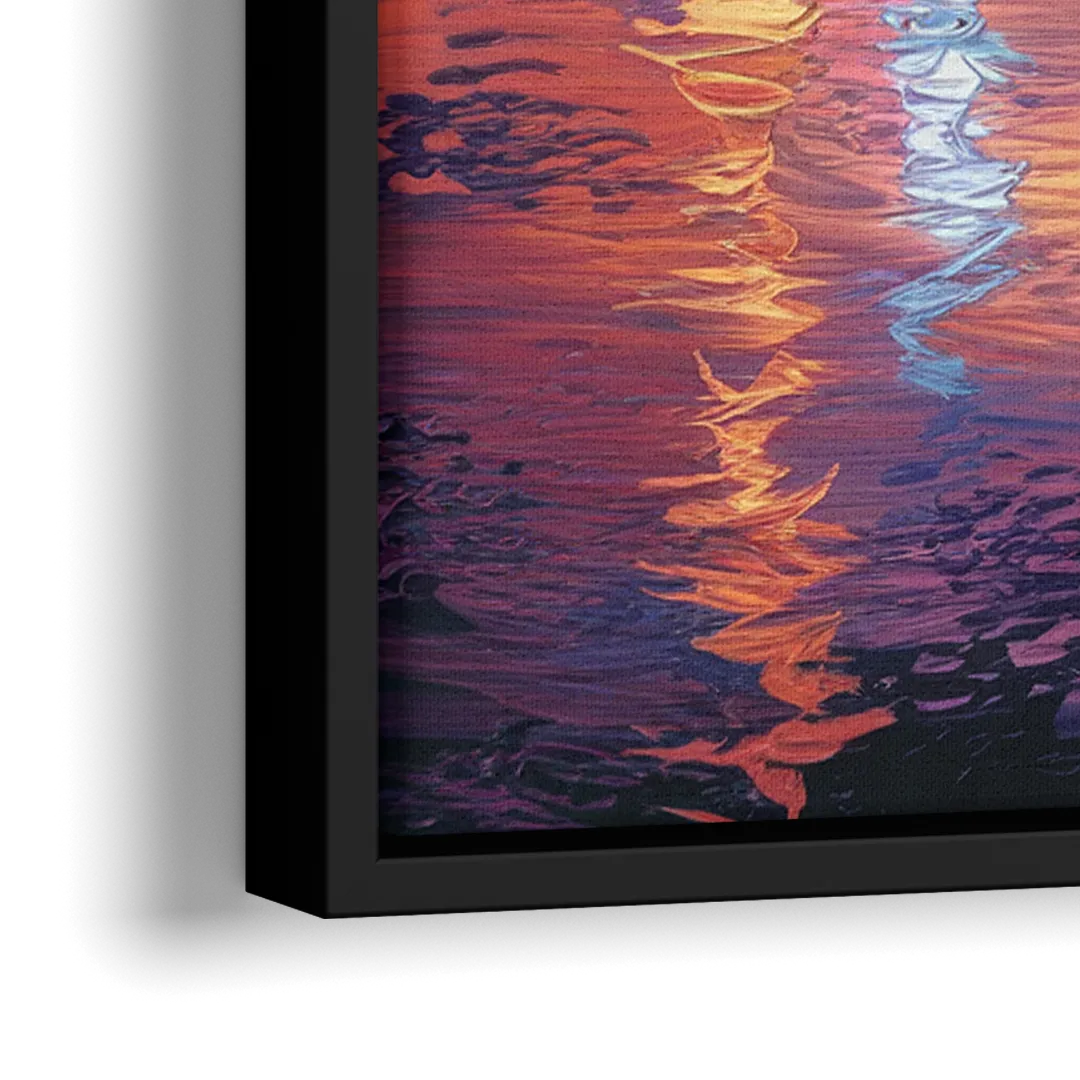 Chicago Flag Inspired Design - Close-Up Black Frame Canvas