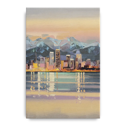 Anchorage Cityscape Reflection - Canvas Wall Art