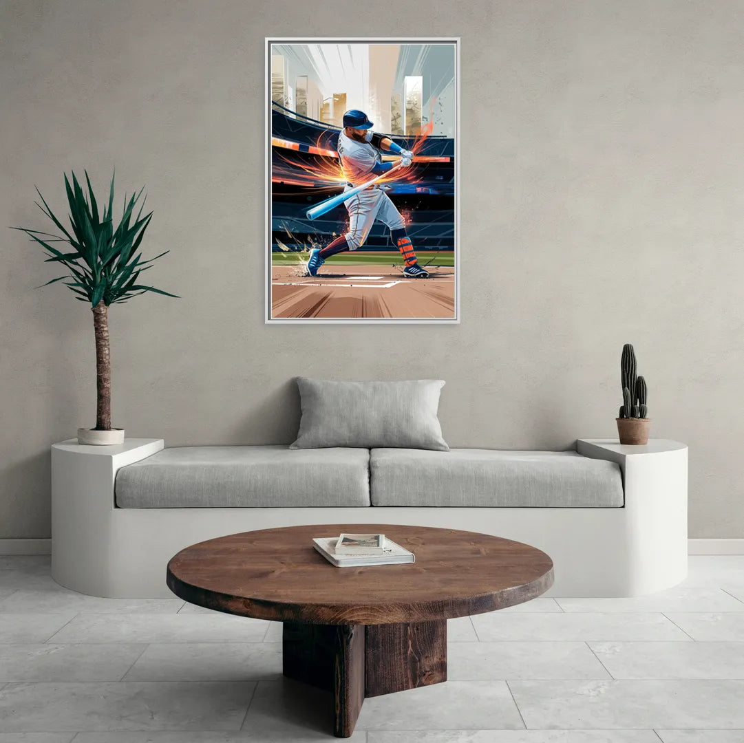Irvine Baseball Dreams - Living Room White Frame Canvas