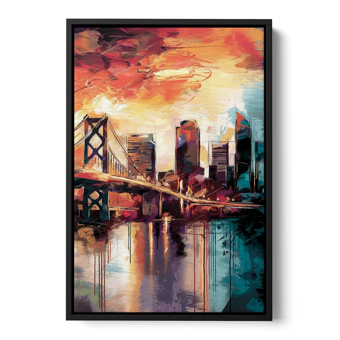 Jacksonville Wall Street Vibes - Black Frame Canvas