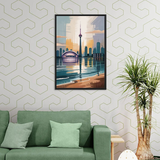 Toronto Waterfront - Living Room Black Frame Canvas